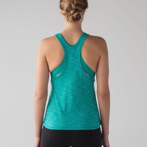 Lululemon Glide and Stride Tank Heathered Viridian Green Viridian Green Sz6